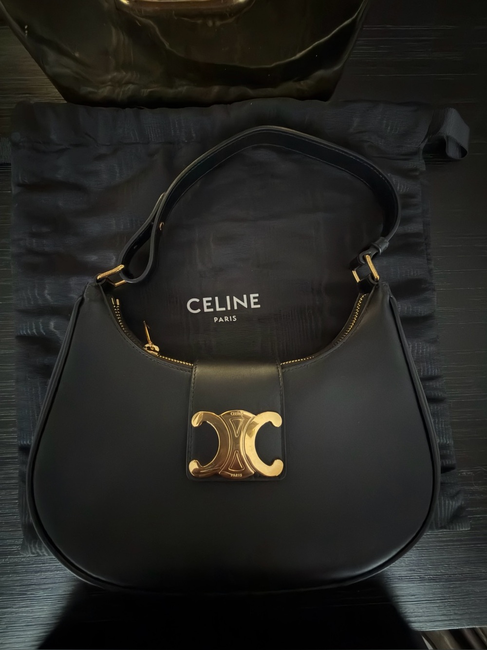 Celine Smooth Calfskin Medium Strap Ava Triomphe Shoulder Bag Shoulder - Picture 3 of 7